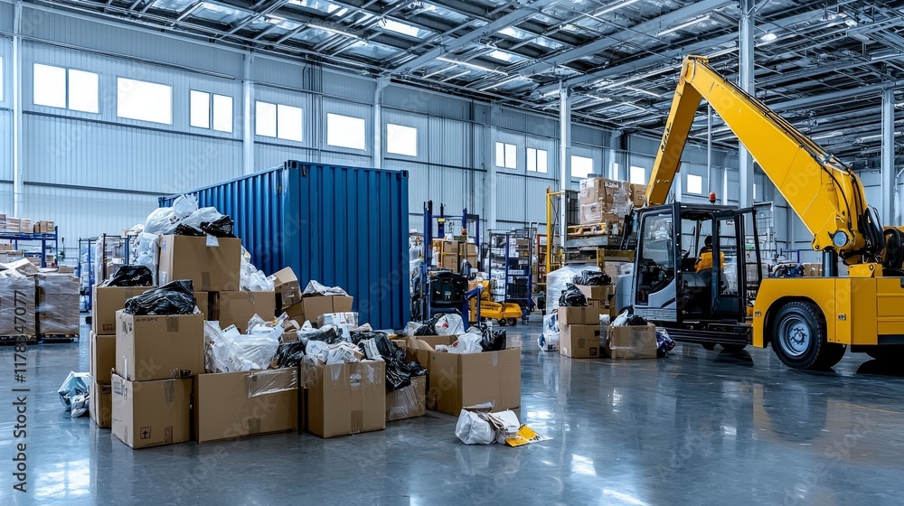 Poster reverse logistics process of returned goods in warehouse industrial environment detailed viewpoint f