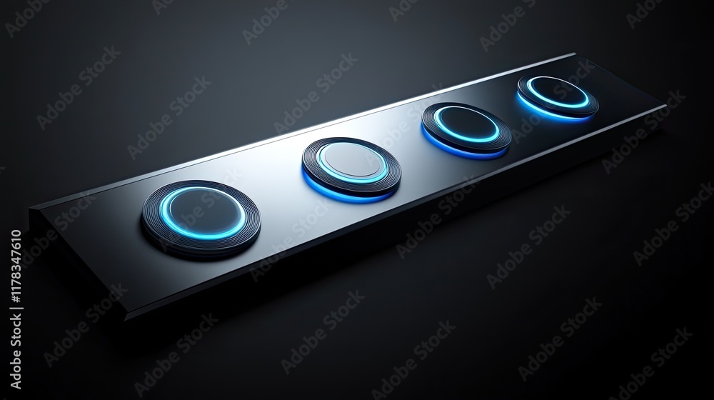 Poster a smooth interactive interface with an embedded slider, checkboxes, and floating action buttons, ide