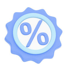 Online Shopping Concept. Percent Discount Badge suitable for advertising, sale and Promotion. 3D Render Illustration