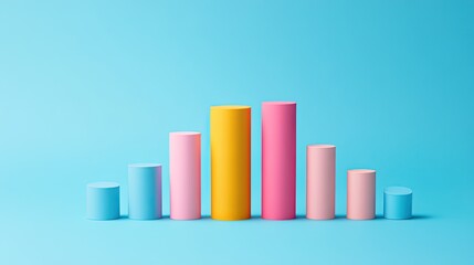 A bar graph made of sleek, colorful columns representing data trends, leaving room for detailed data input.