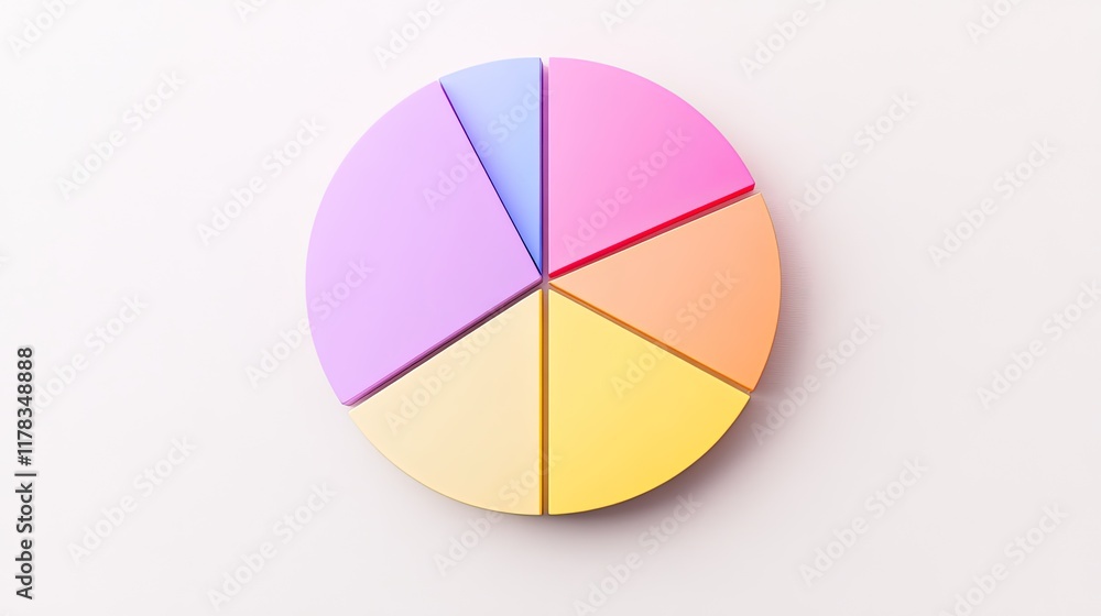 Poster a clean circular infographic with segments divided by thin lines, ready for visual data representati