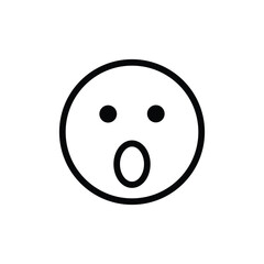 shocked face emoji surprised expression outline vector