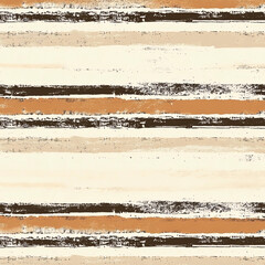 A seamless pattern of cream, brown, and beige stripes on an off-white background