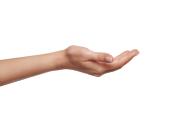 High-Quality PNG open hand gesture on white background