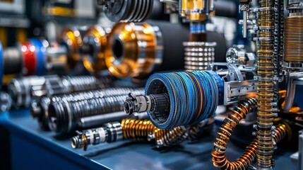 Fototapeta premium Advanced material science composites detailed equipment showcase and their industrial applications in high resolution