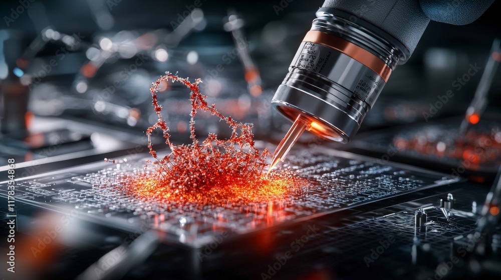 Fototapete nanomaterials fabrication process advanced lab scientific image high-tech environment close-up view 