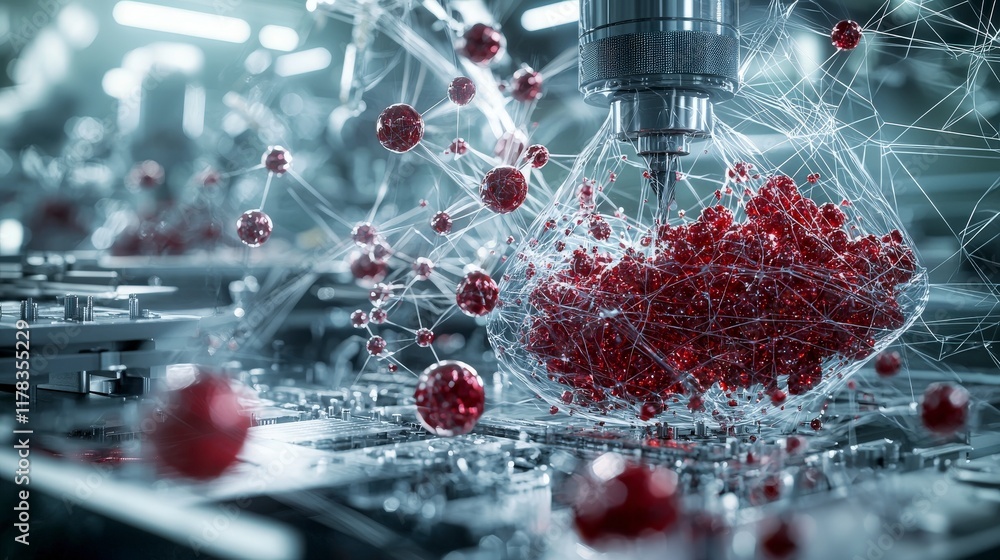 Poster Advanced polymer fabrication techniques in material science lab environment 3d visualization of molecular structures