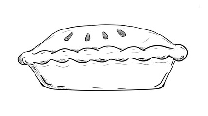 apple pie digital illustration drawing isolated