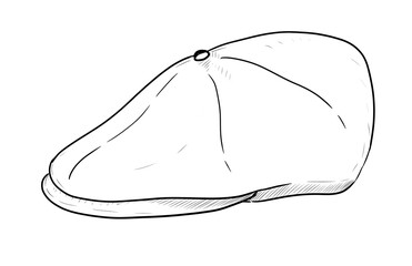 newsboy cap digital illustration drawing isolated