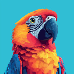Colorful Low Poly Parrot Vector illustration