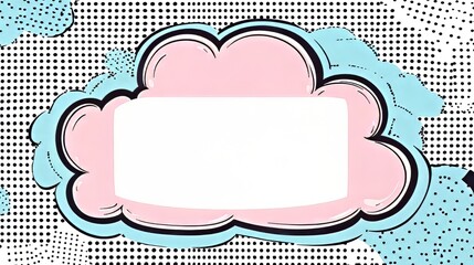 Colorful pop art speech bubble with a blank space for text.