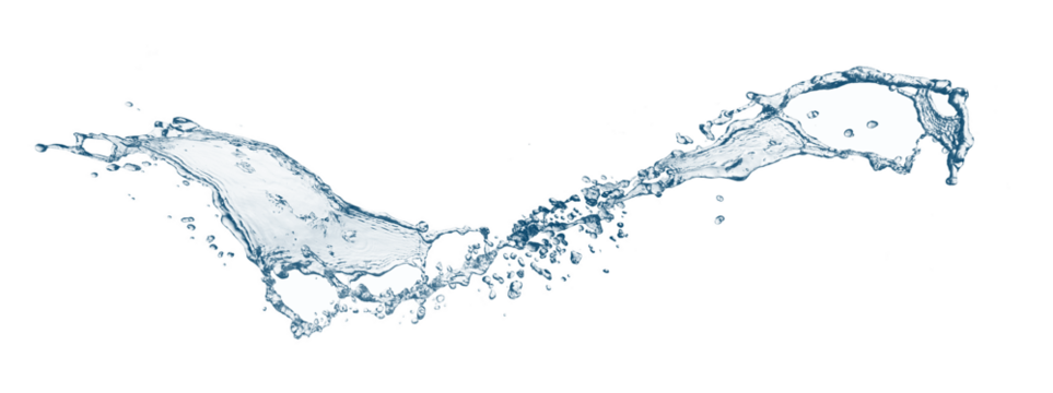 青い波と水しぶき