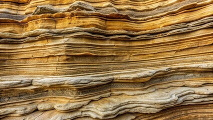 Fototapeta premium Layered Sedimentary Rock Formation Texture A Detailed Close-Up View of Nature's Geological Masterpiece