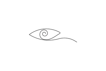 woman's eye with a single tear falling Eyes single line art visual sign Symbol of vision Eyes single line art