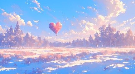 Obraz premium Love hot air balloon