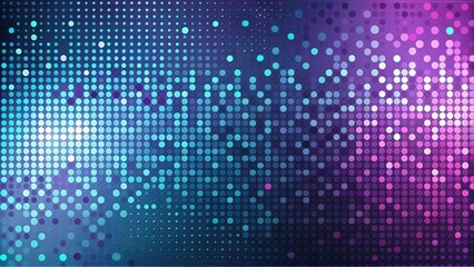 Dark grey metallic dots scattered across a gradient blue and purple background, with some dots overlapping each other, geometric patterns, colors gradation