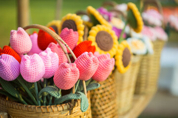 Artificial flowers from beautiful colored fabric Craft - Handicrafts..Handmade - Handmade
