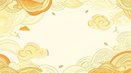 A vibrant abstract background with swirling clouds in warm shades of yellow and orange.