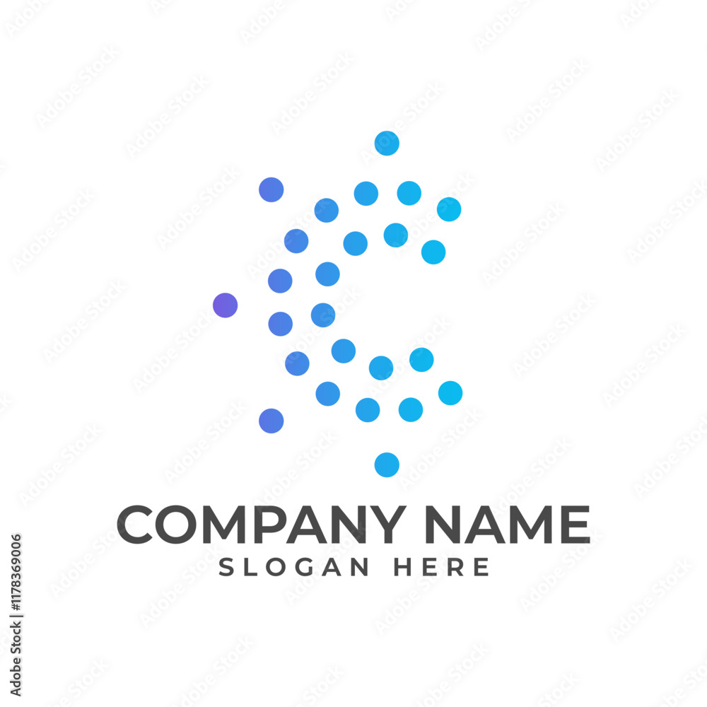 Poster a modern and abstract logo featuring the letter 