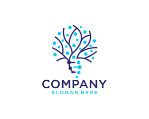 Line art technology tree logo