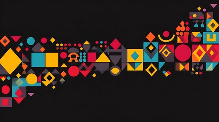 Obraz premium Abstract Geometric Design Featuring Colorful Shapes