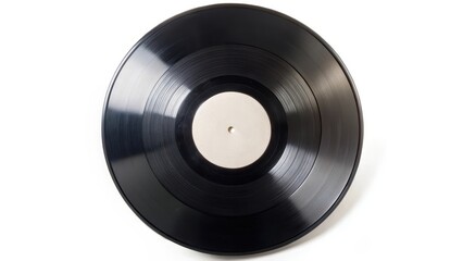 Fototapeta premium Detailed view of a vinyl record with a bank label isolated on a white background