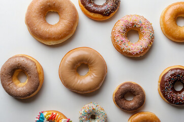 Donuts on white background 