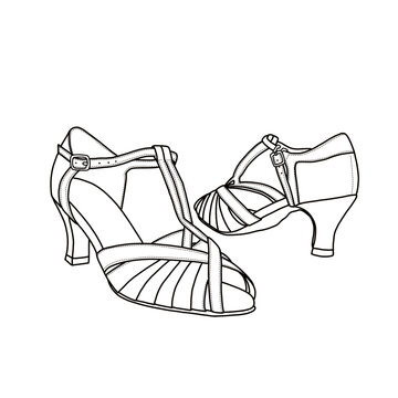 black and white dance shoes clip art preview