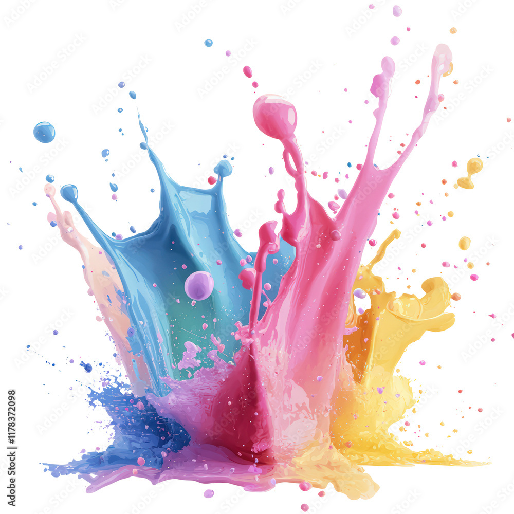 Poster vibrant splash of colorful paint in abstract art creation capturing emotion and energy in dynamic ar