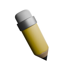 3d icon render pencil with eraser