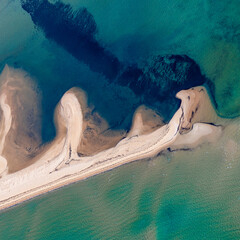 Aerial views over UNESCO area of Shark Bay, Western Australia, Australia