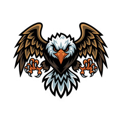 Fototapeta premium eagle fliying attacking pose with claws design logo