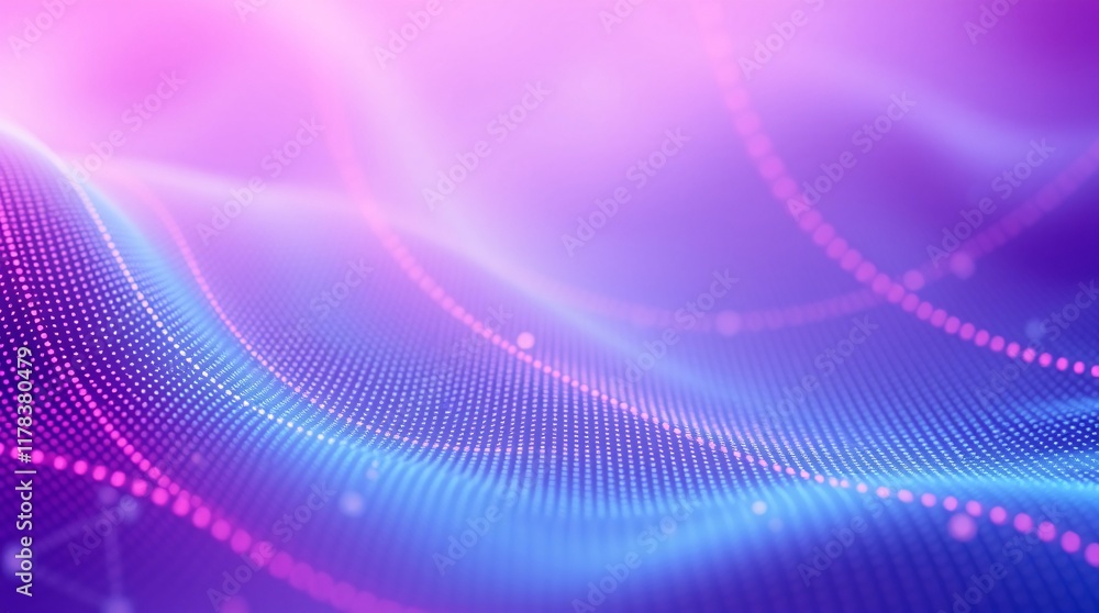 Poster futuristic abstract digital surface featuring vibrant light patterns with a flow-like illusion