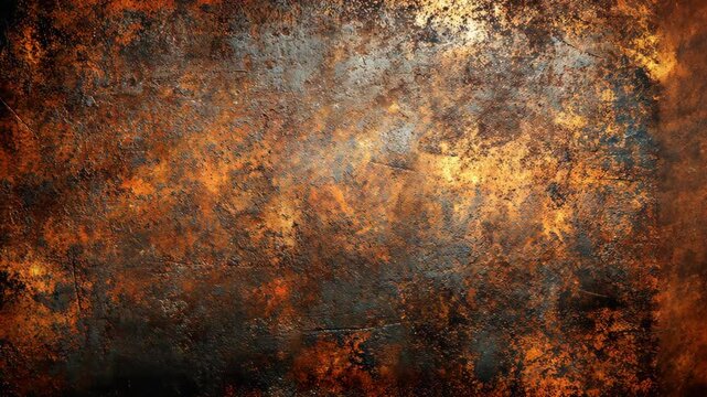 Rusty metallic surface with rich textures and warm tones in an industrial setting