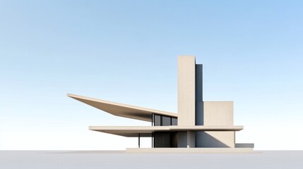 Modern architectural design featuring clean lines and minimalist style.