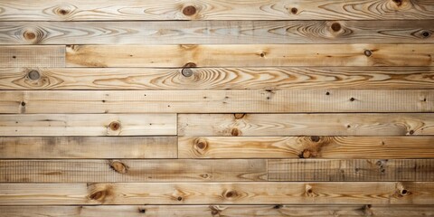 Naklejka premium Rustic Wooden Planks Background Texture A Collection of Horizontal, Natural Light Brown Wood Panels Ideal for Design Projects