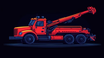 Naklejka premium Powerful Red Wrecker Truck Illustration