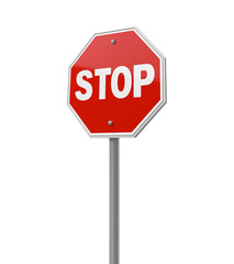 stop sign isolated on white