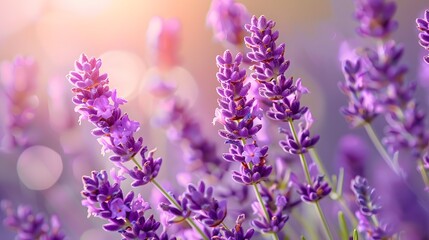 Fototapeta premium modern and colorful illustration of beautiful lavender flowers on a white background