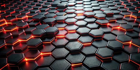 Obraz premium Abstract Hexagonal Pattern with Glowing Edges A Technological Background Image