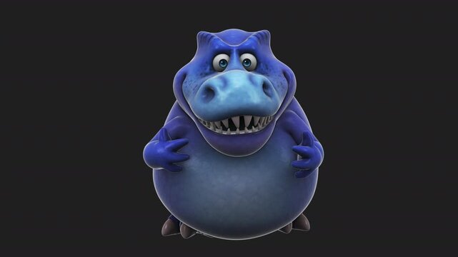 Fun 3D cartoon dino talking (with alpha channel)