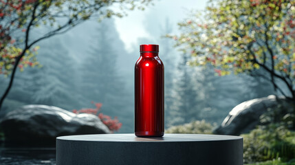 Obraz premium red bottle for mockup