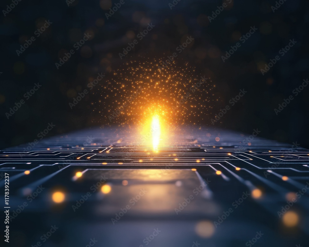 Poster illuminating digital tax submission concept virtual space abstract image dark environment close-up v