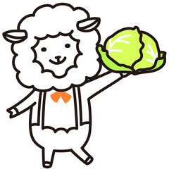 色加工ok ひつじ素材No.44 キャベツ