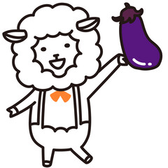 色加工ok ひつじ素材No.43 ナス