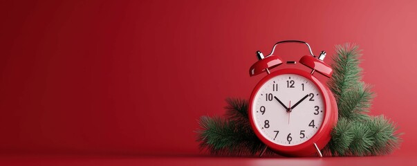 Tax deadline alert bold red notification with alarm clock home office visual reminder focused timely awareness