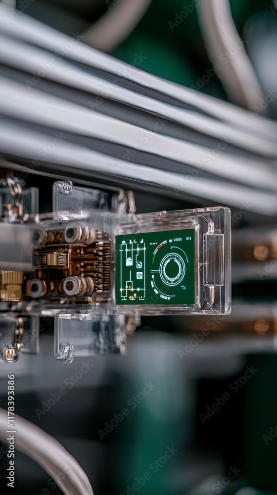 Aufkleber smart factory automation digital interface close up