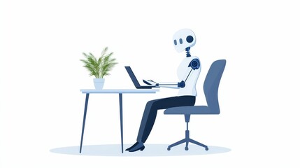 Virtual assistant ai providing tax guidance to client in modern office environment interactive digital consultation