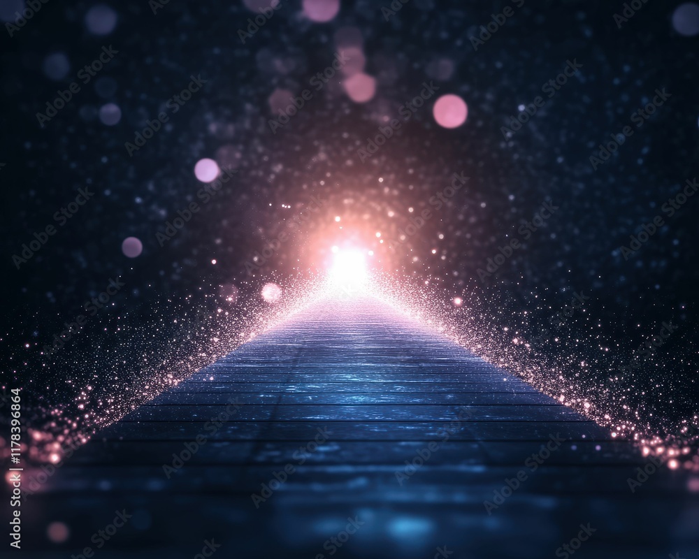 Poster digital transformation journey illuminated conceptual tax submission visualization abstract environm