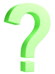 3D素材_クエスチョンマーク_緑
